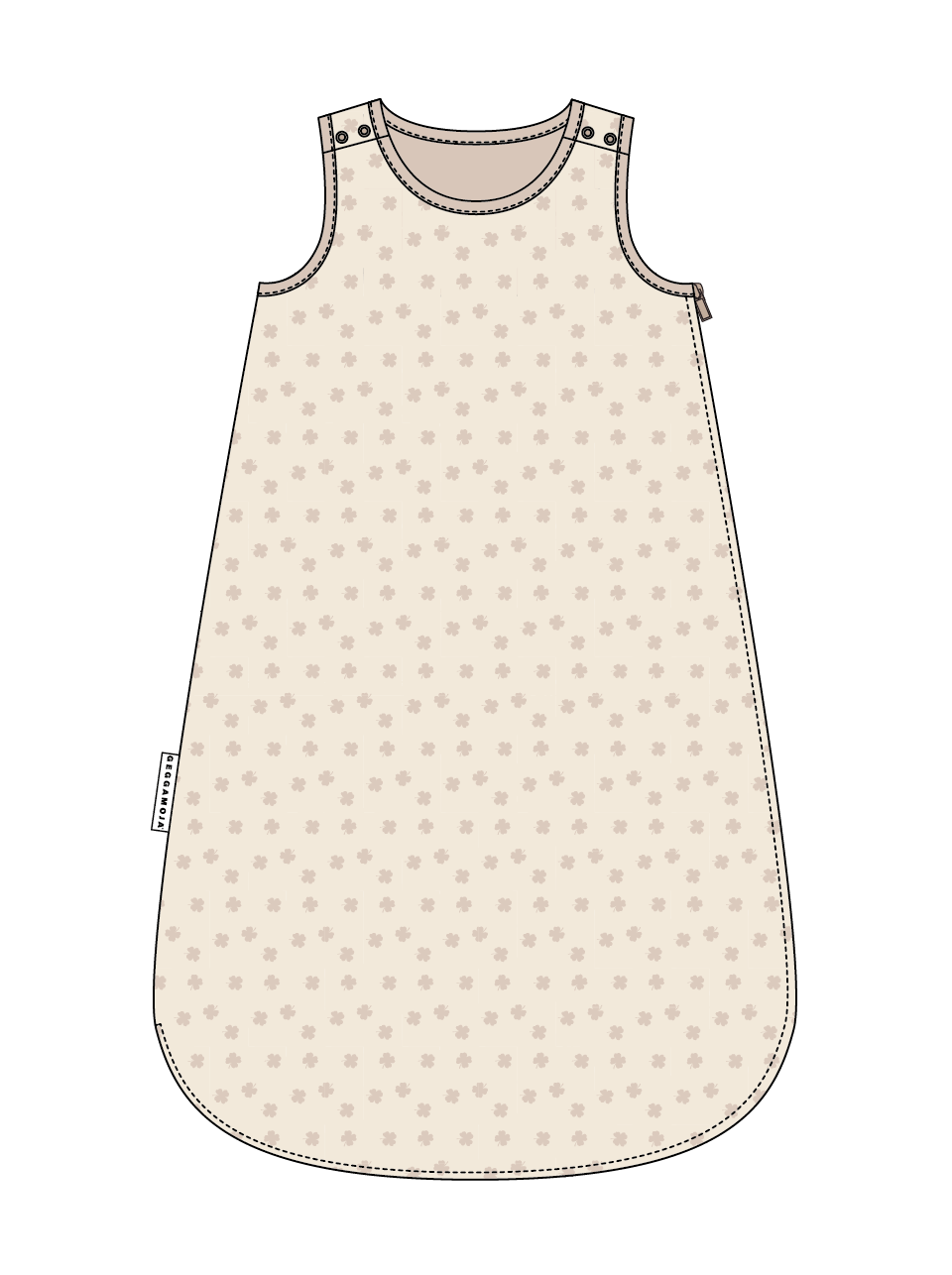 Sovpåse Vadderad Bambu Beige Klöver