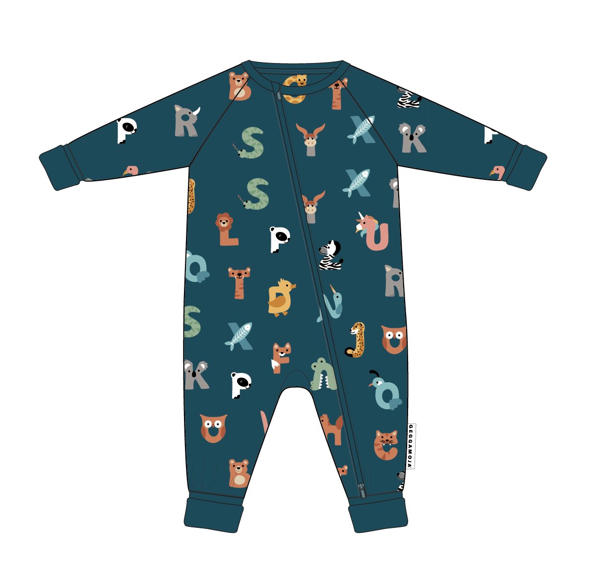 Pyjamas Bambu Animal Letters