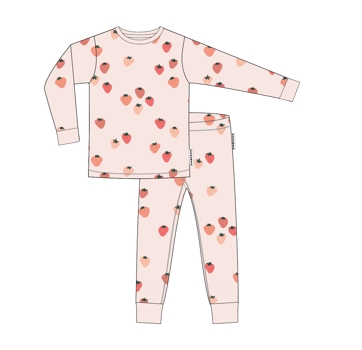 Pyjamas tvådelad Bambu Strawberry