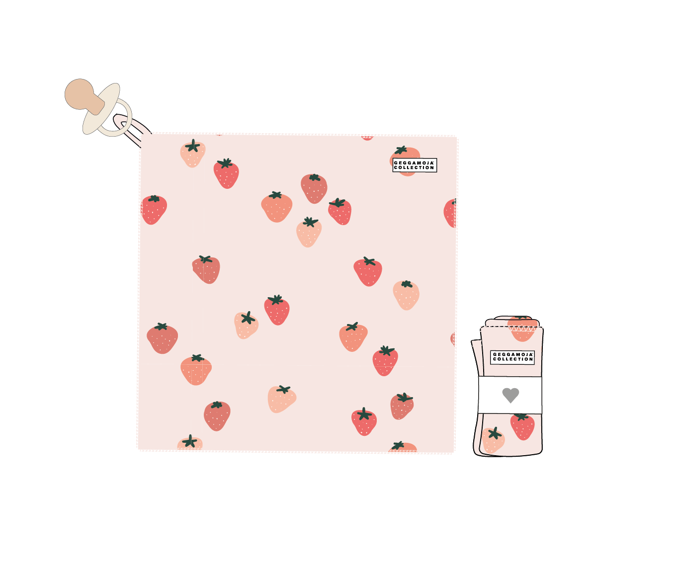 Snuttefilt Bambu Strawberry