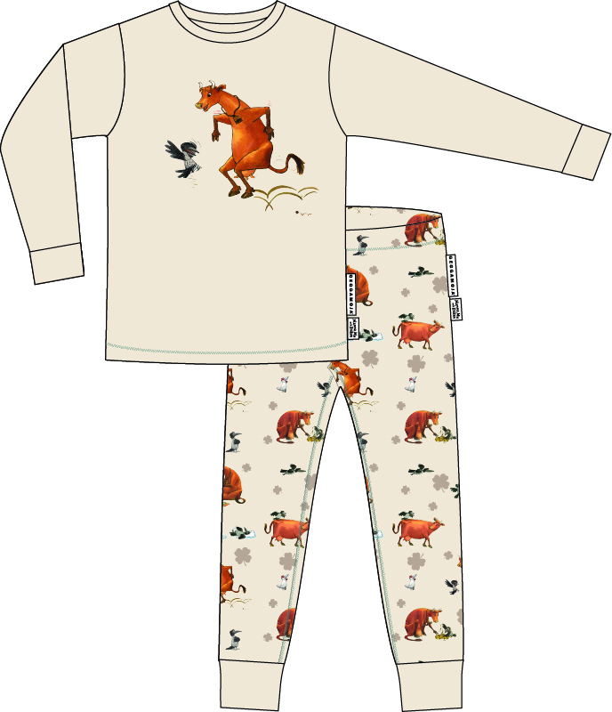 Pyjamas Tvådelad Mamma Mu och Kråkan Beige