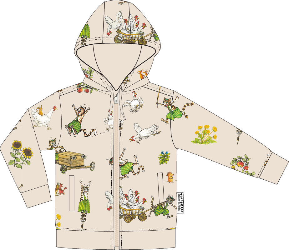 Hoodie Pettson och Findus Beige