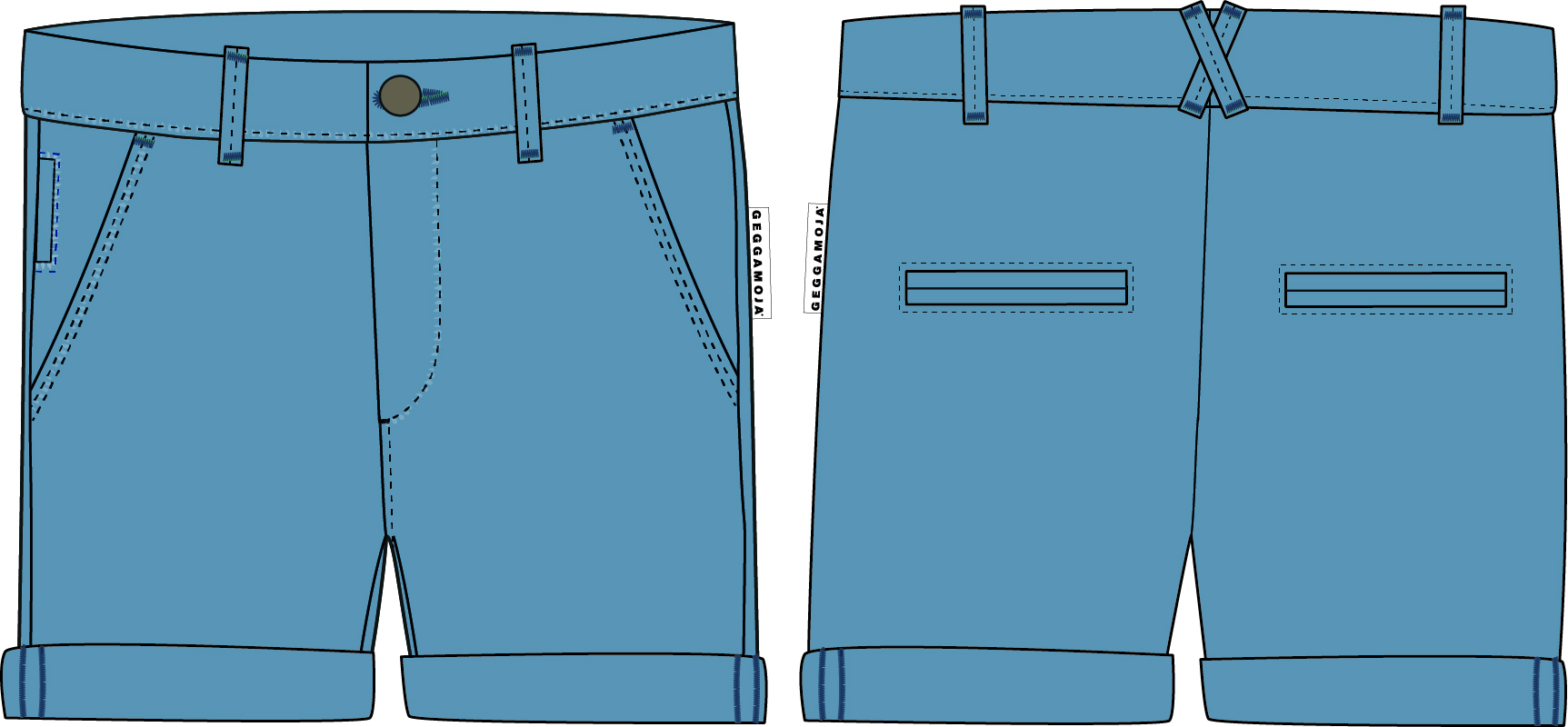 Linneshorts Blå