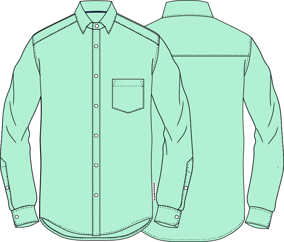 Linneskjorta lång ärm Mint