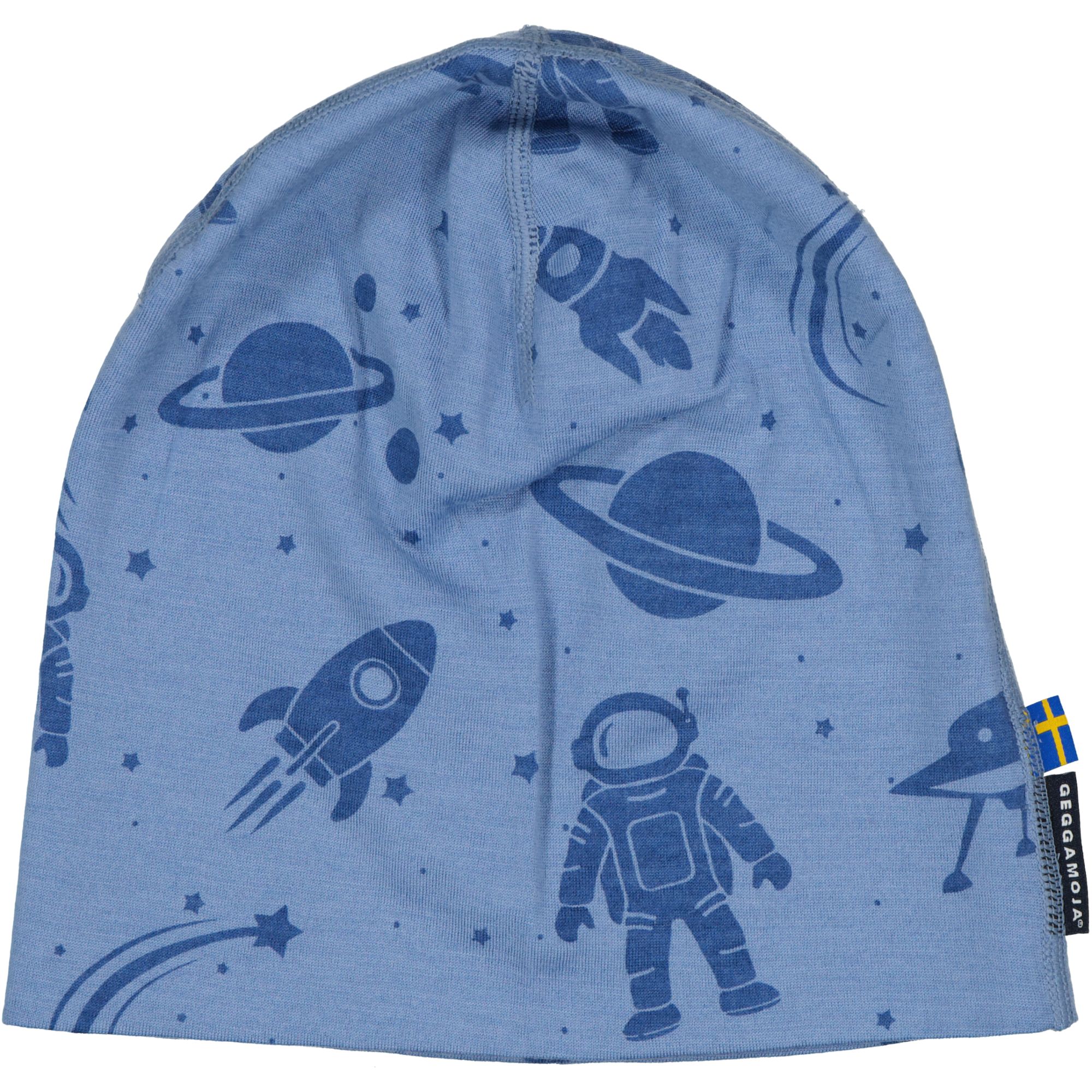 Merino wool beanie Blue Astro