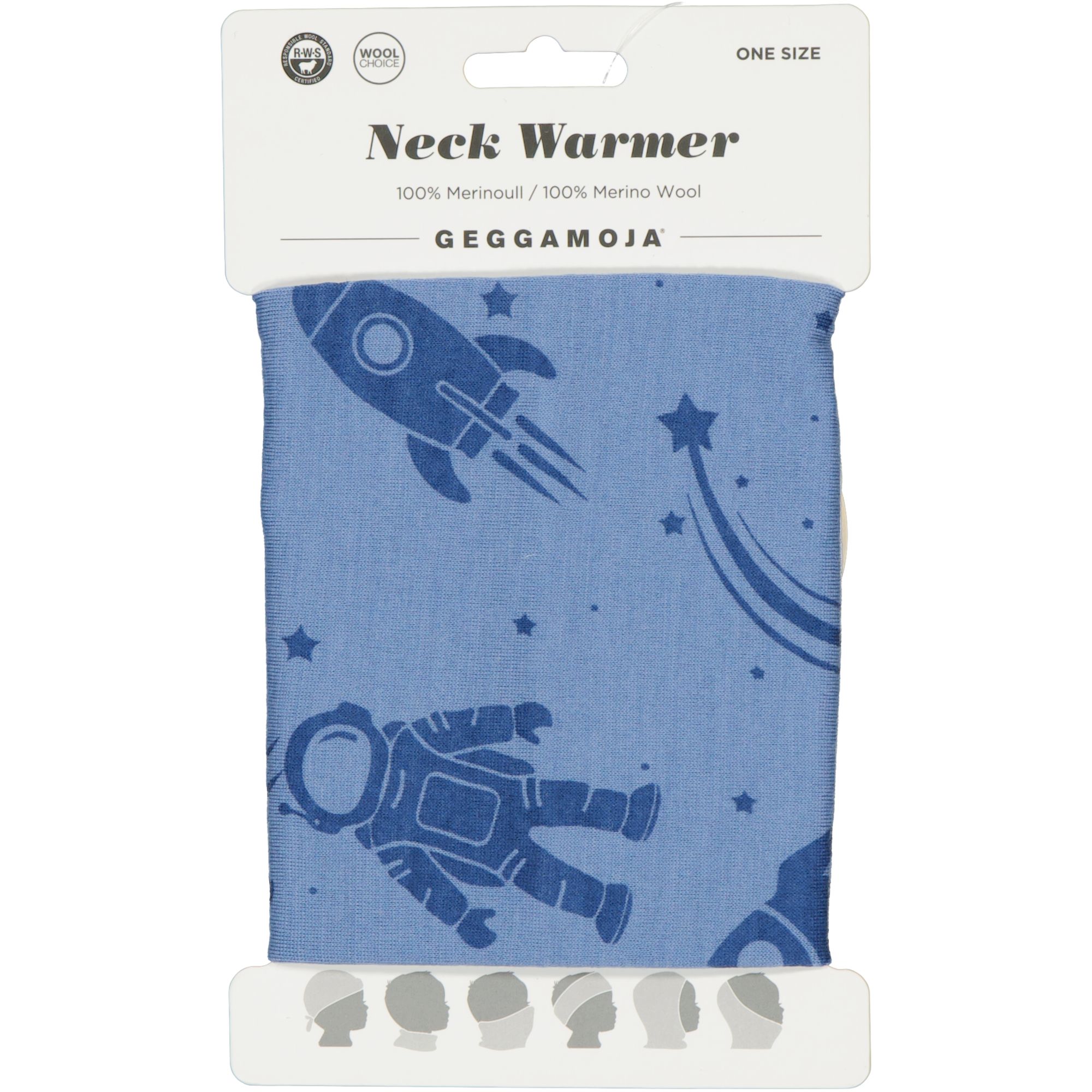 Merino wool tube Blue Astro
