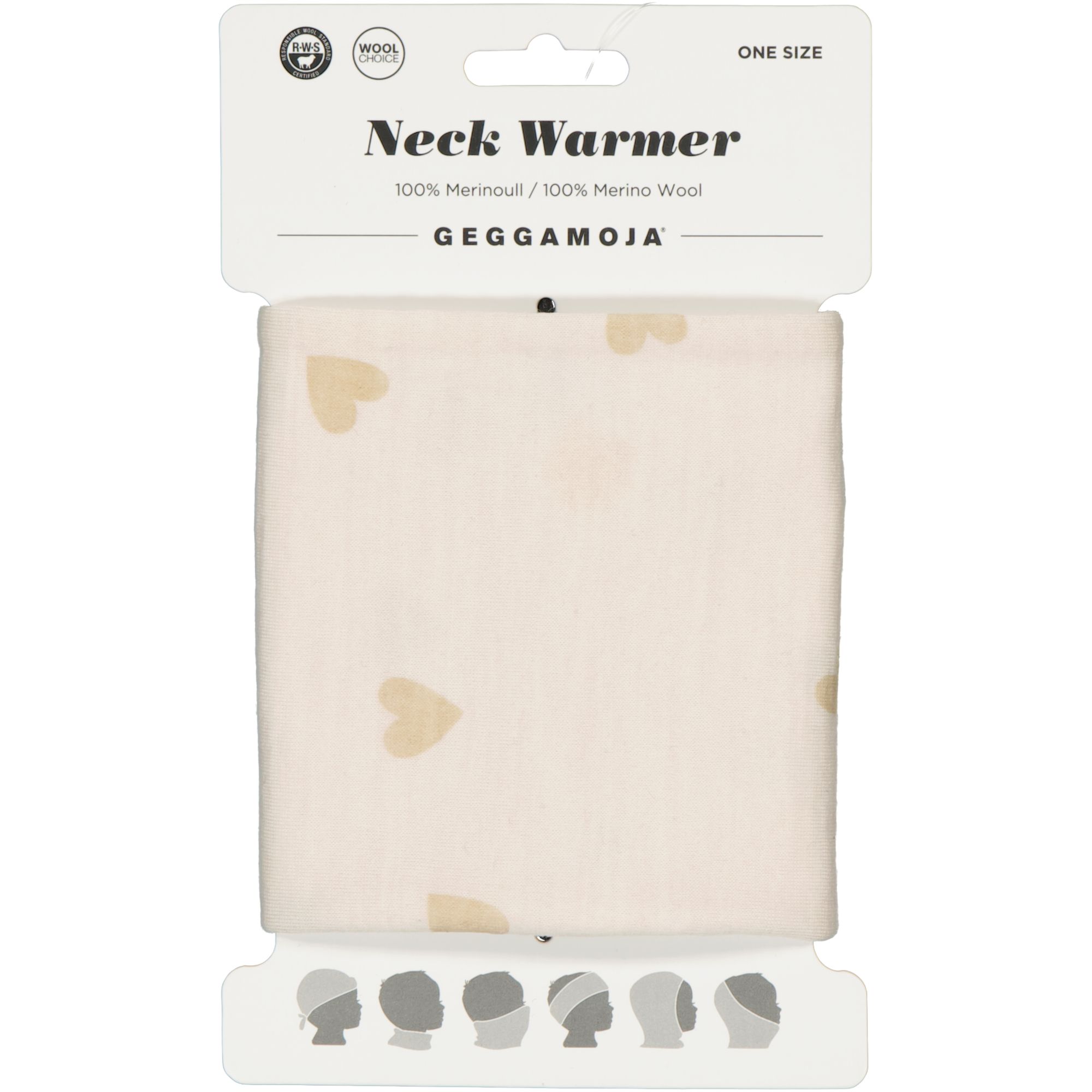 Merino wool tube Beige heart