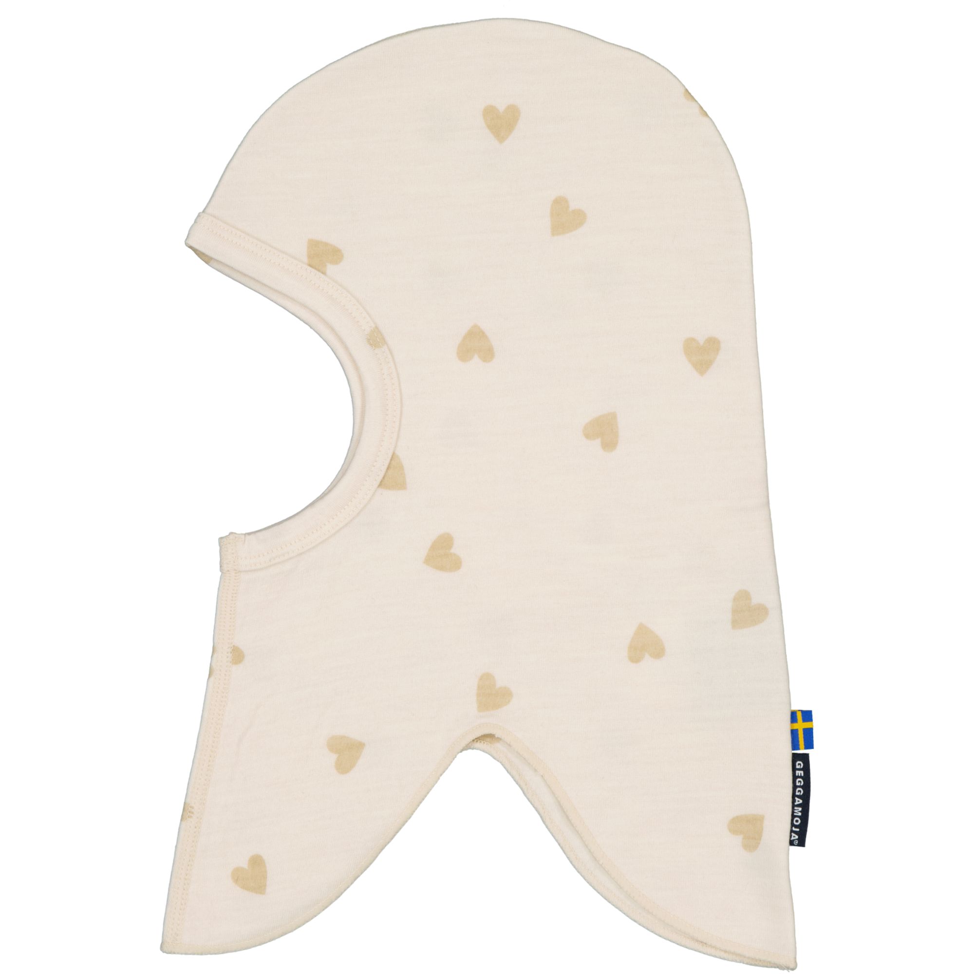 Merino wool balaclava Beige heart