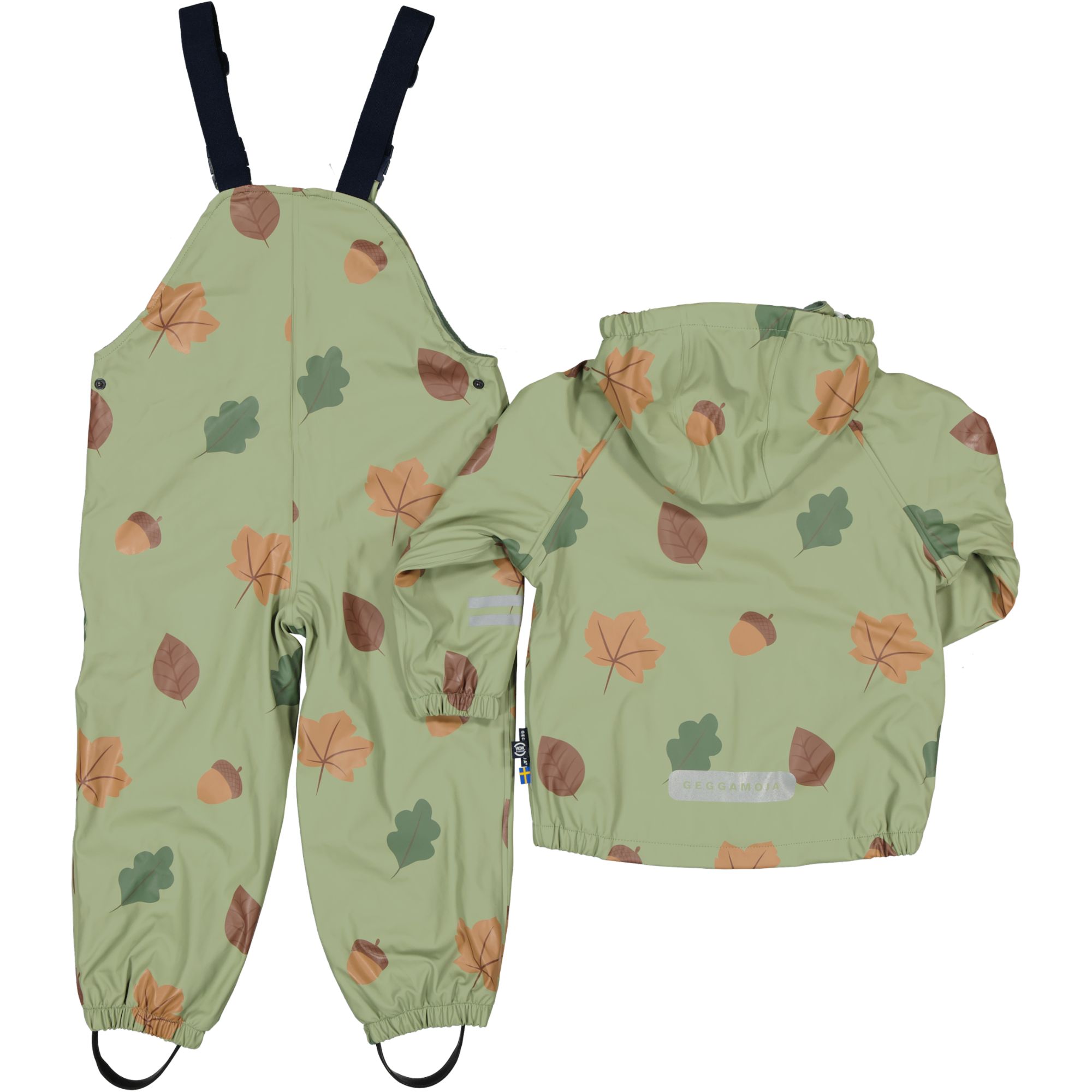 Rain set fleece Green leaves