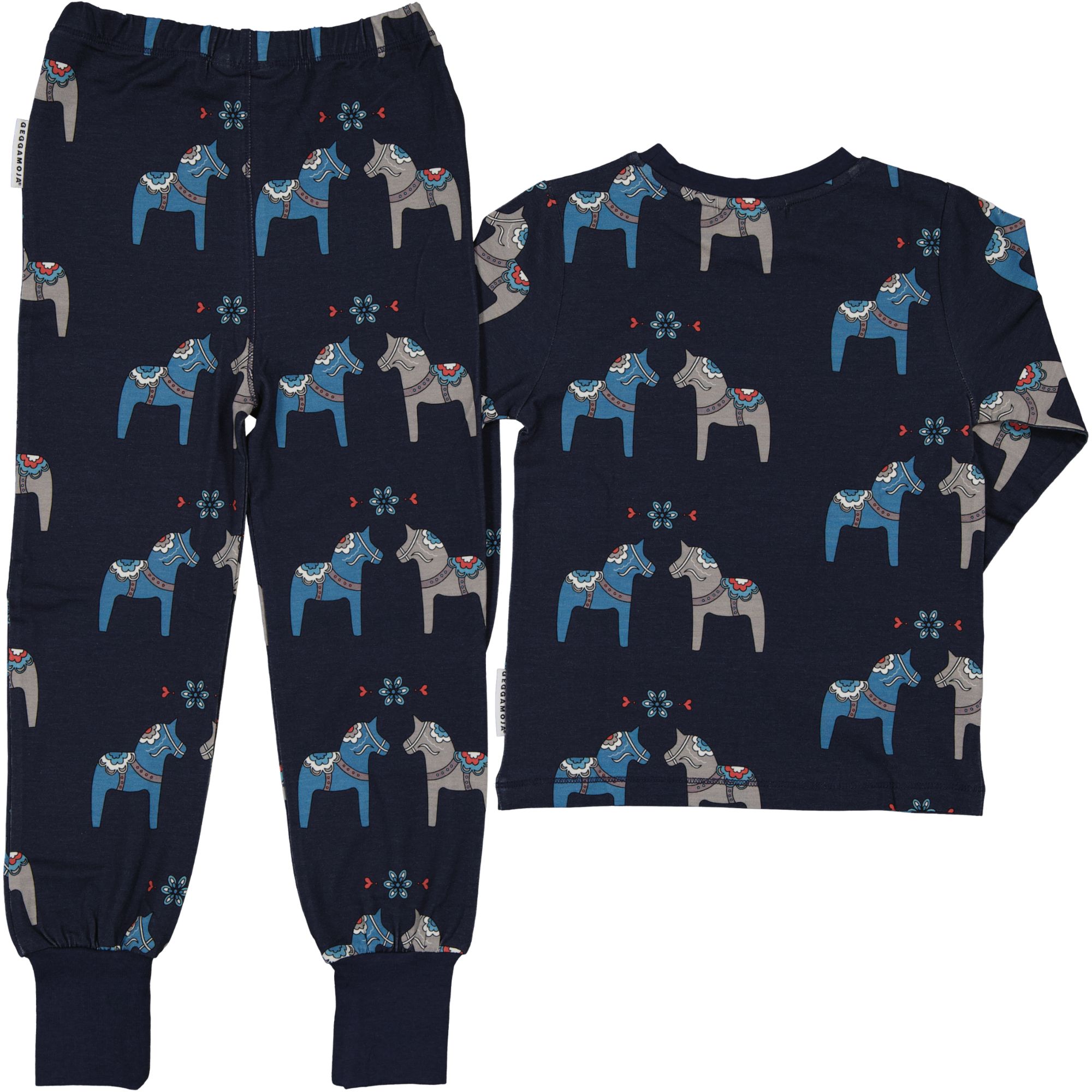 Bamboo two piece pyjamas Navy Dala horse