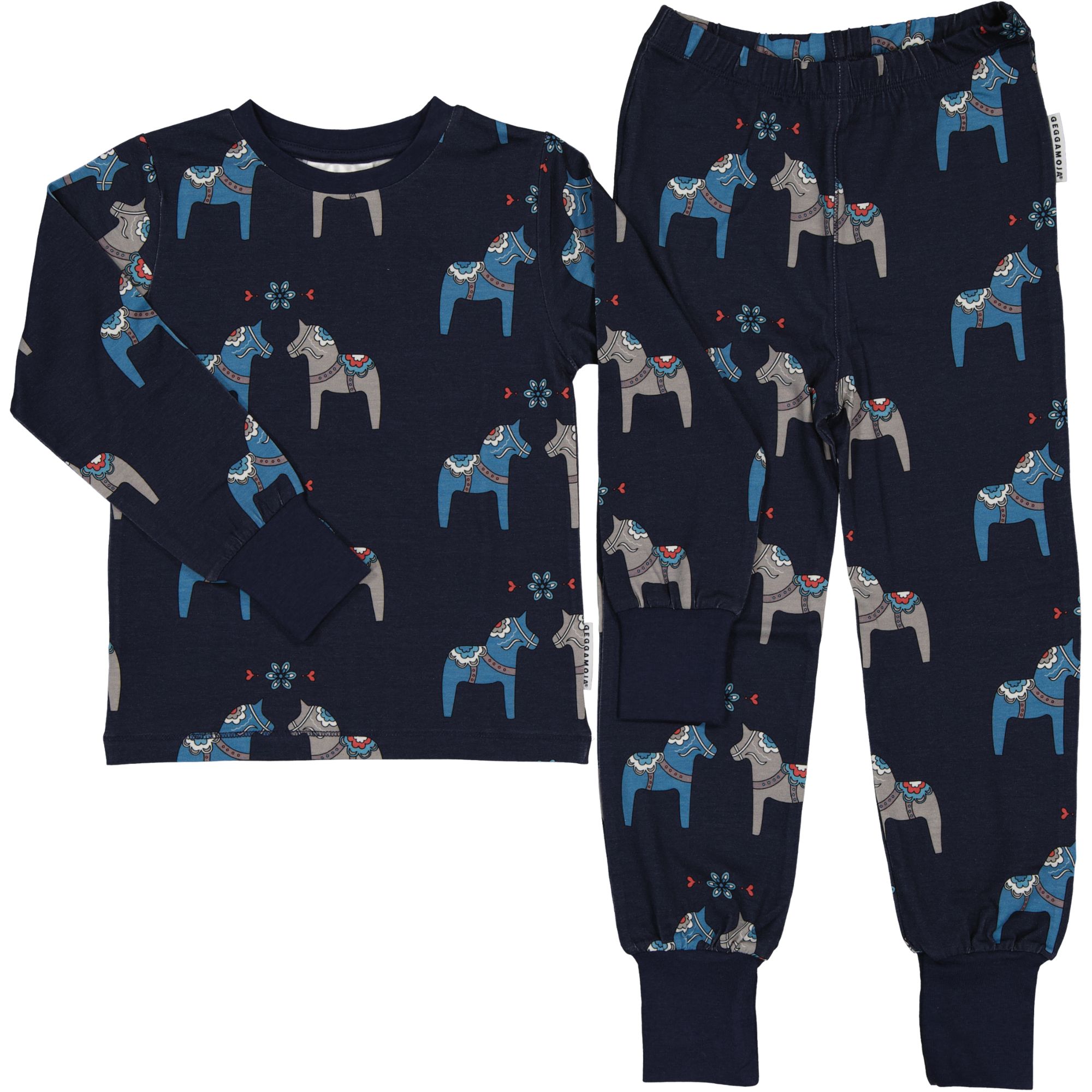 Bamboo two piece pyjamas Navy Dala horse