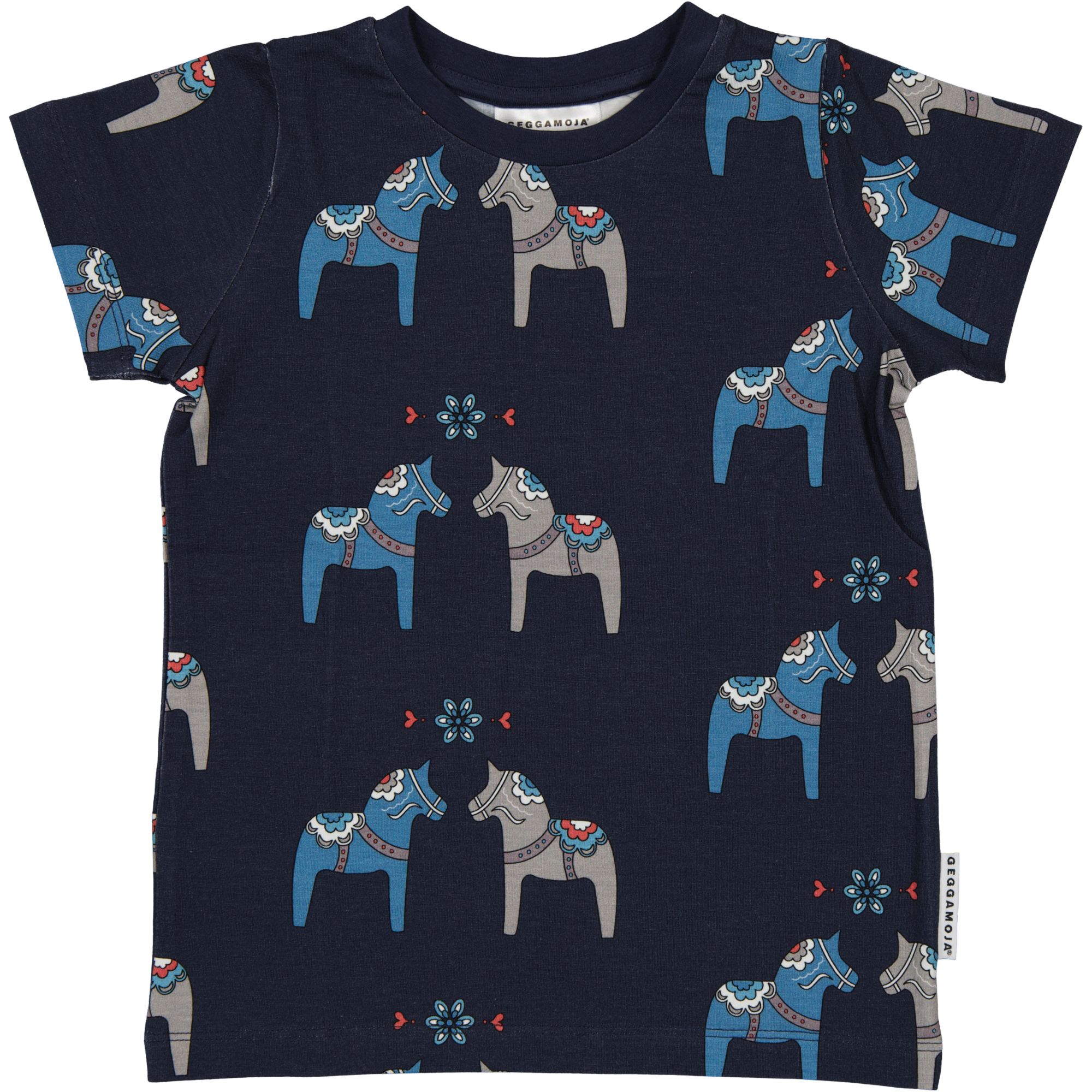 Bamboo T-shirt Navy Dala horse
