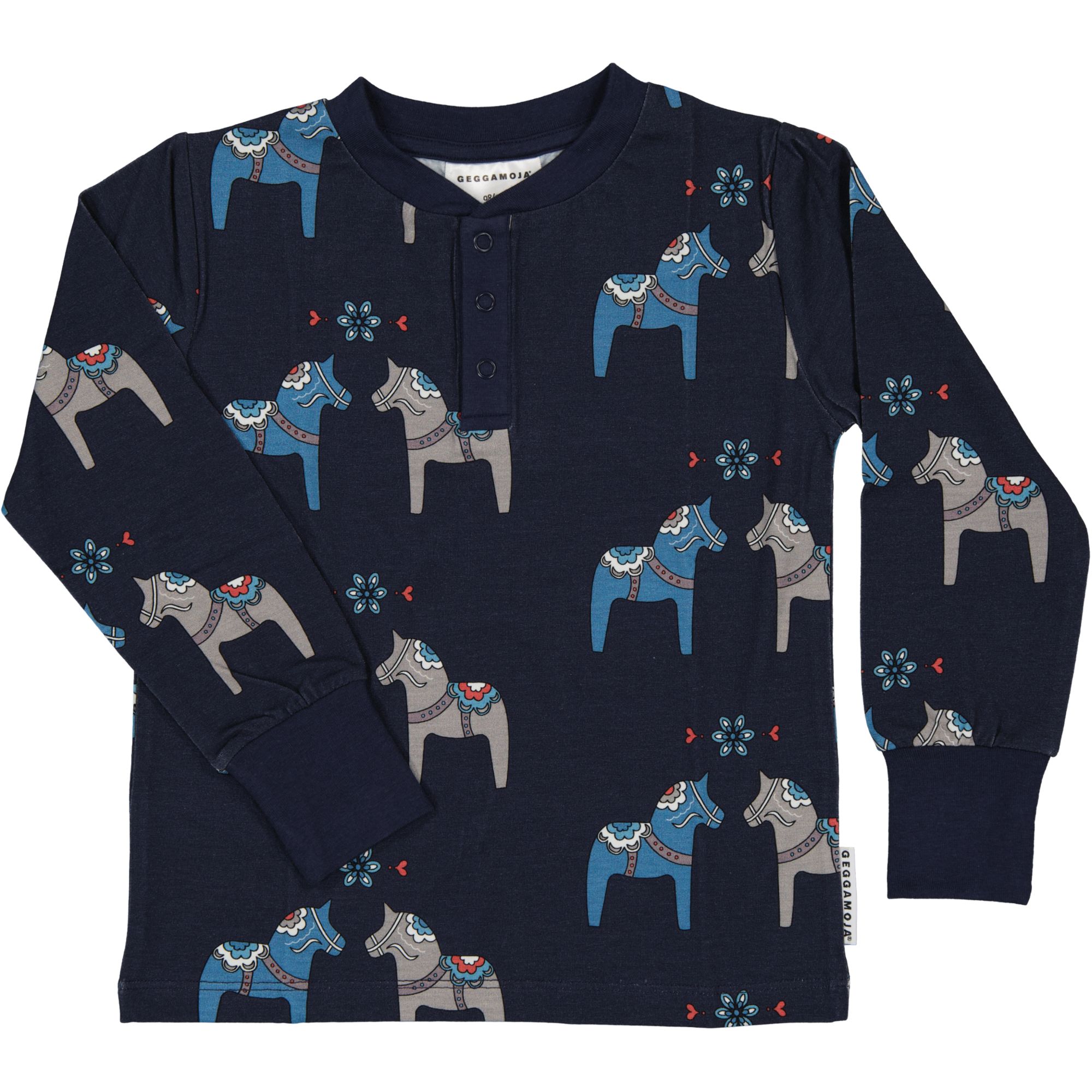 Bamboo Grandpa sweater Navy Dala horse