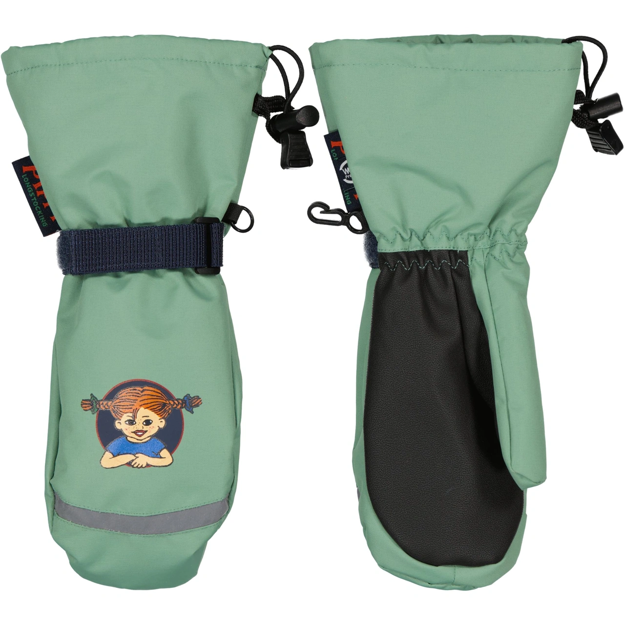 Pippi Longstocking Winter mitten Grey green