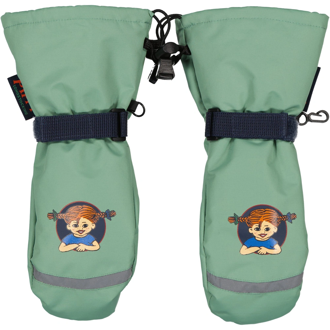 Pippi Longstocking Winter mitten Grey green