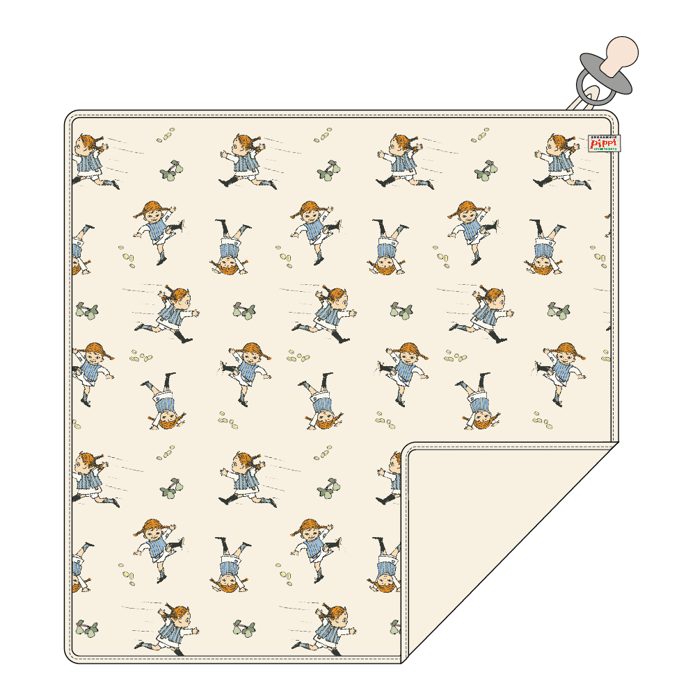 Babyfilt Pippi Långstrump soft beige