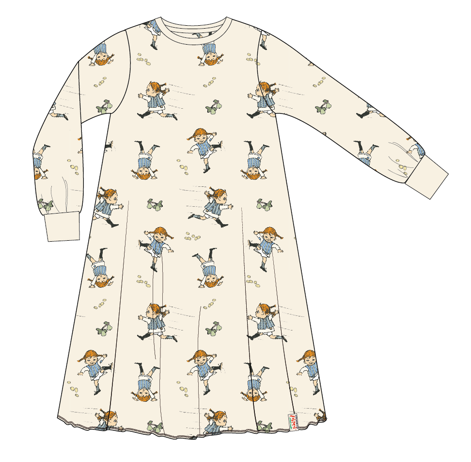 Nattlinne Pippi Långstrump soft beige