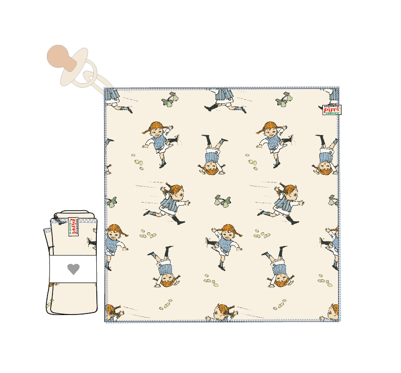 Snuttefilt Pippi Långstrump soft beige