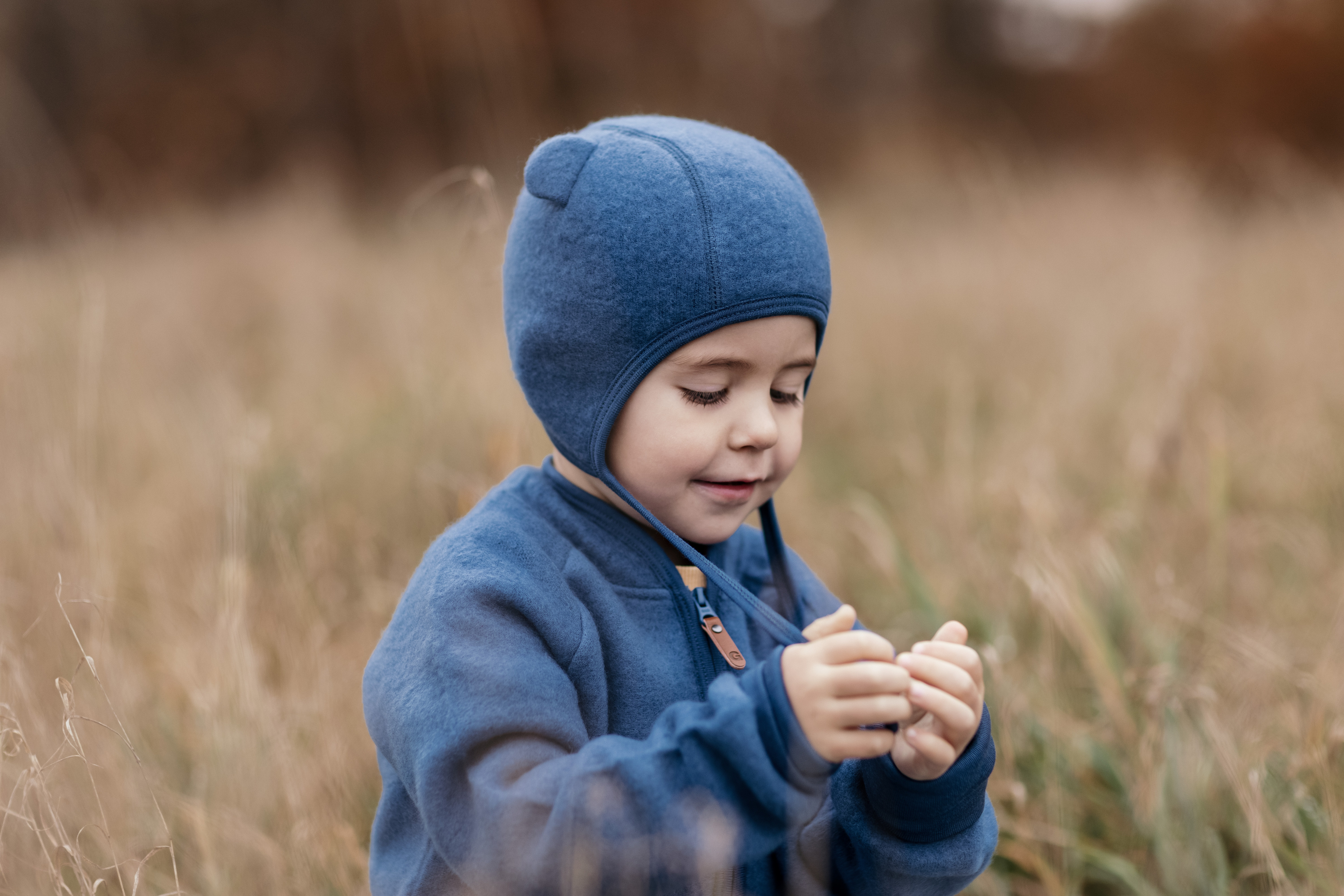 Hjälmmössa Ullfleece Blå