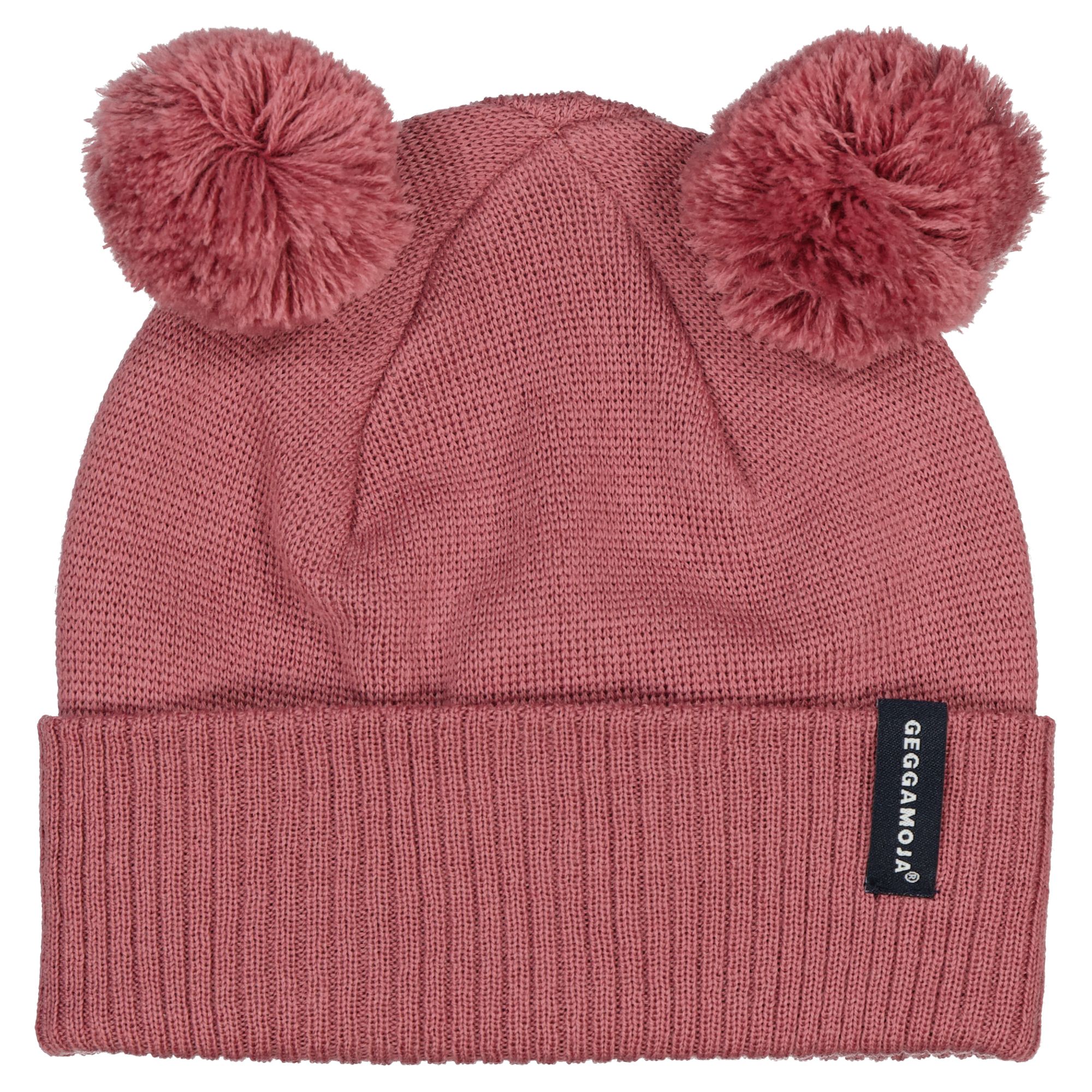 Stickad Mössa Tofsar Rosa