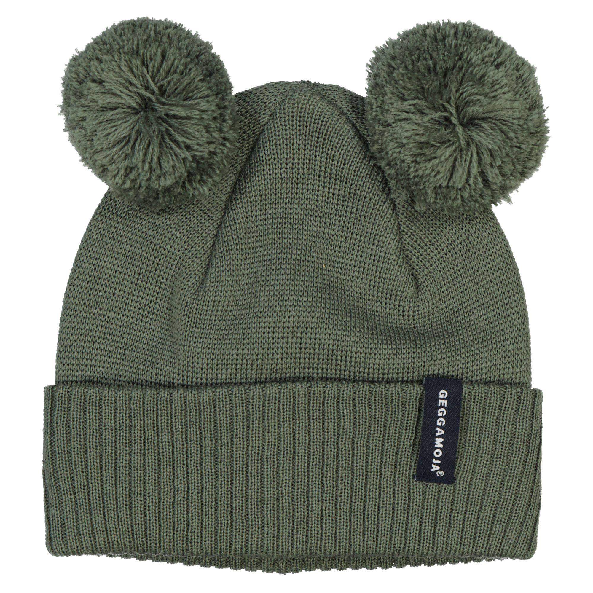 Stickad Mössa Tofsar Grön