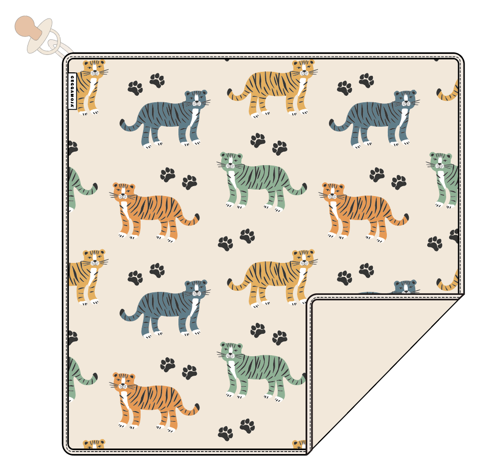 Babyfilt Bambu Beige Tiger