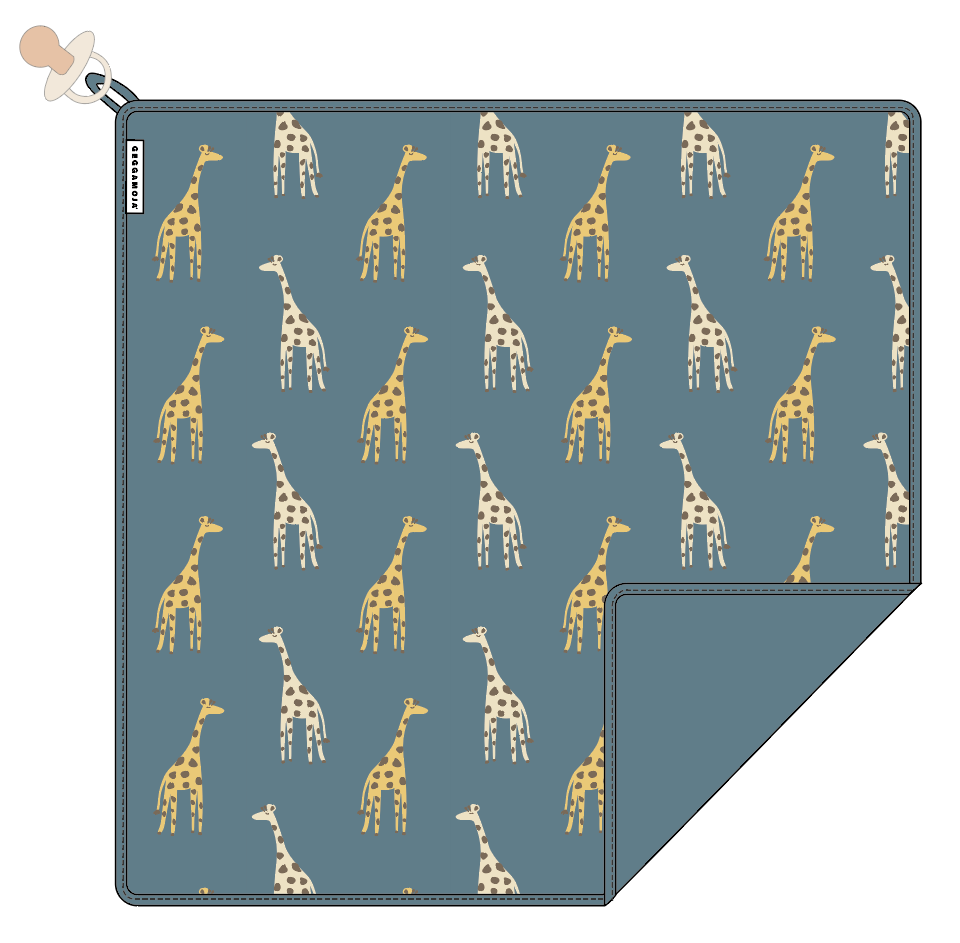 Babyfilt Bambu Blue Giraffe