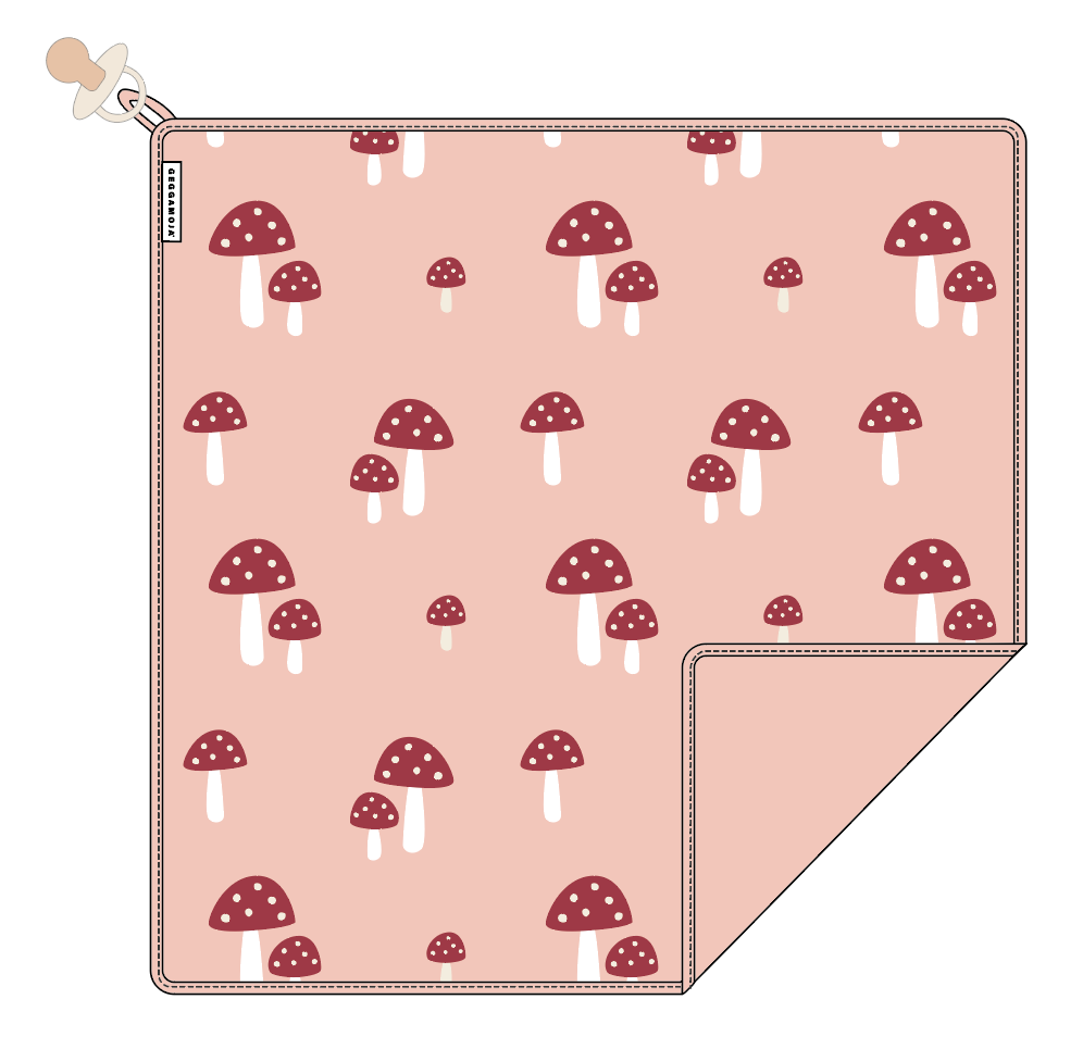 Babyfilt Bambu Pink Mushroom