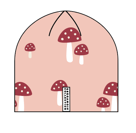 Mössa Fleecefodrad Bambu Pink Mushroom