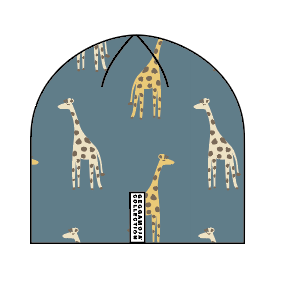 Mössa Fleecefodrad Bambu Blue Giraffe