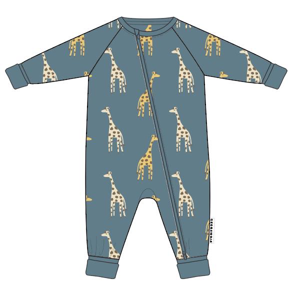 Pyjamas Bambu Blue Giraffe