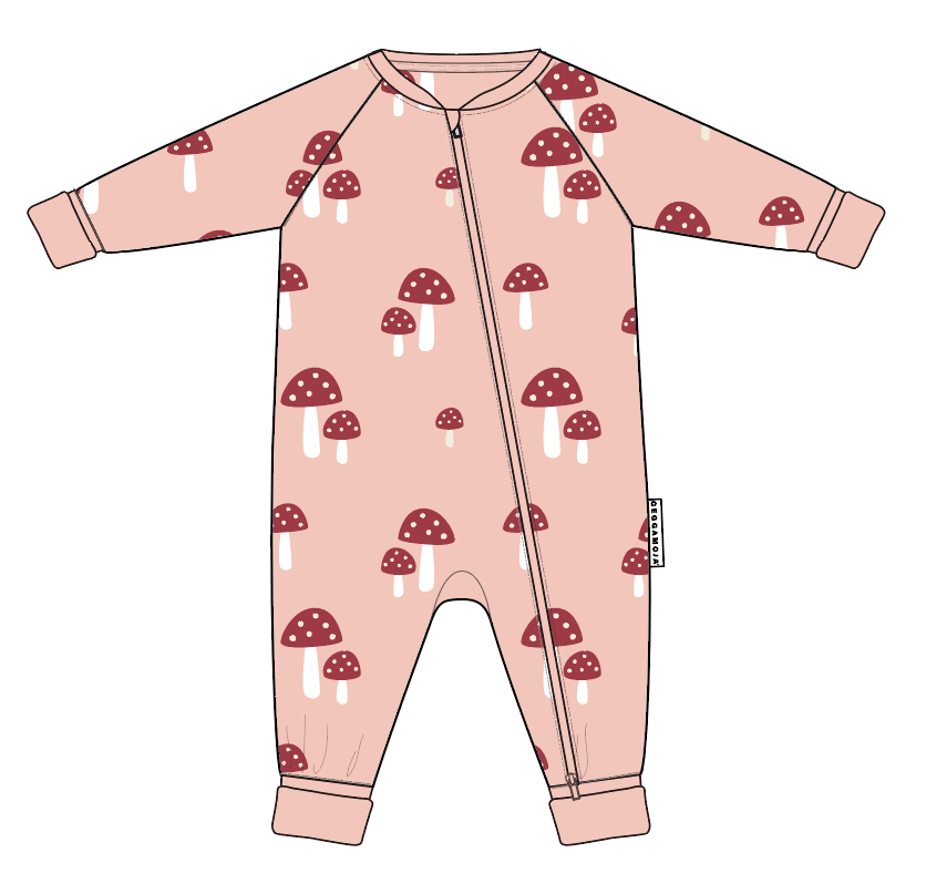 Pyjamas Bambu Pink Mushroom