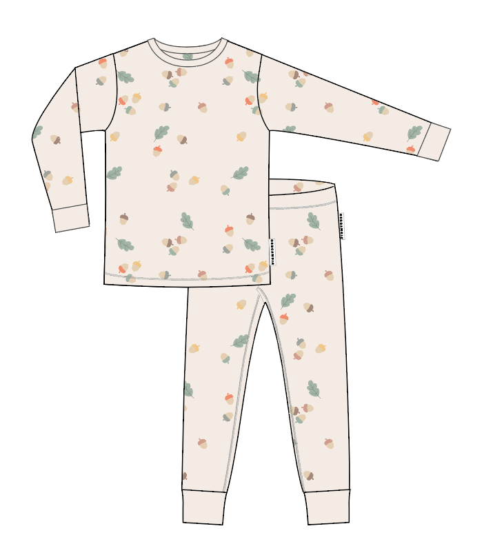 Pyjamas Tvådelad Bambu Beige Acorn