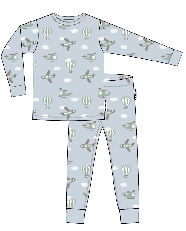 Pyjamas Tvådelad Bambu Blue Flyers