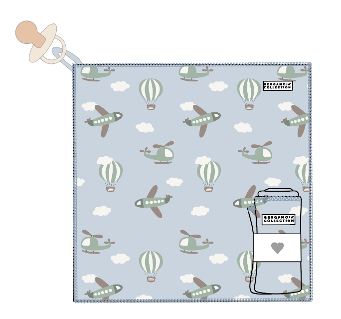 Snuttefilt Bambu Blue Flyers