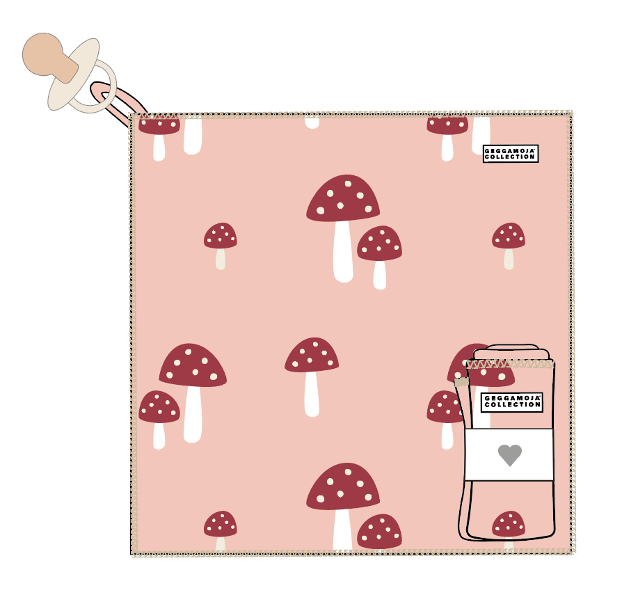 Snuttefilt Bambu Pink Mushroom