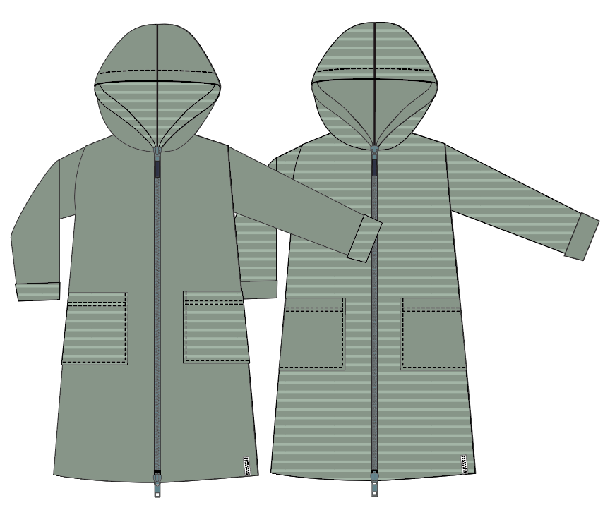 Kids Bathrobe D.green/green 26