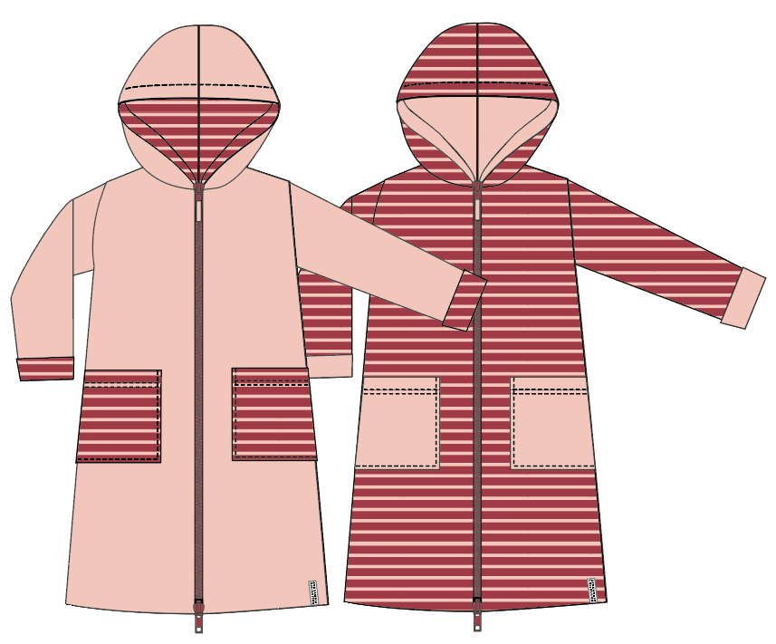 Kids Bathrobe Red/pink