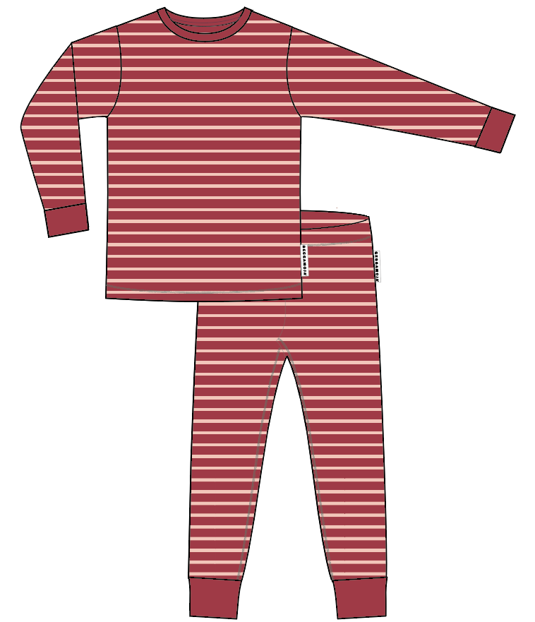 Pyjamas Tvådelad Rosa/Röd