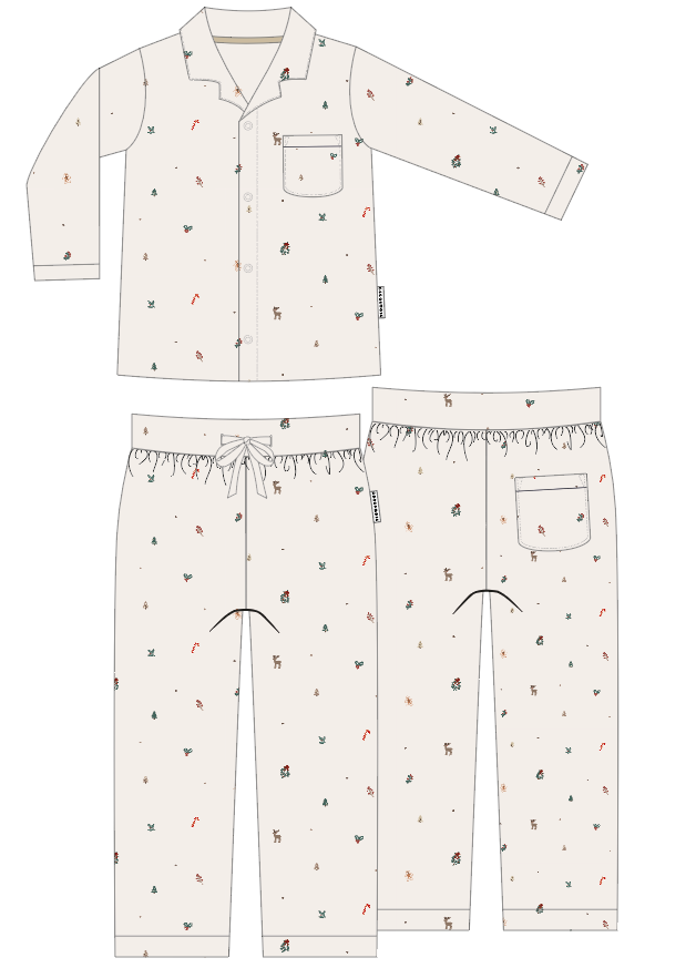 Pyjamas Tvådelad Holiday Icons Beige