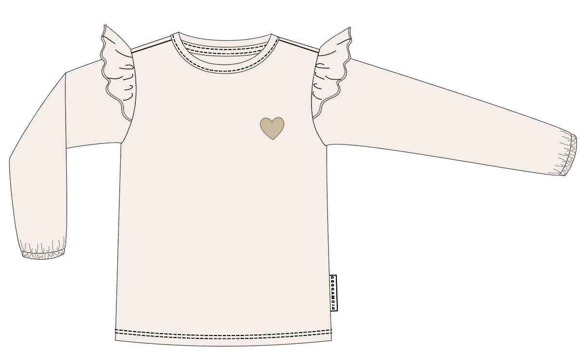 Tröja med volang Beige