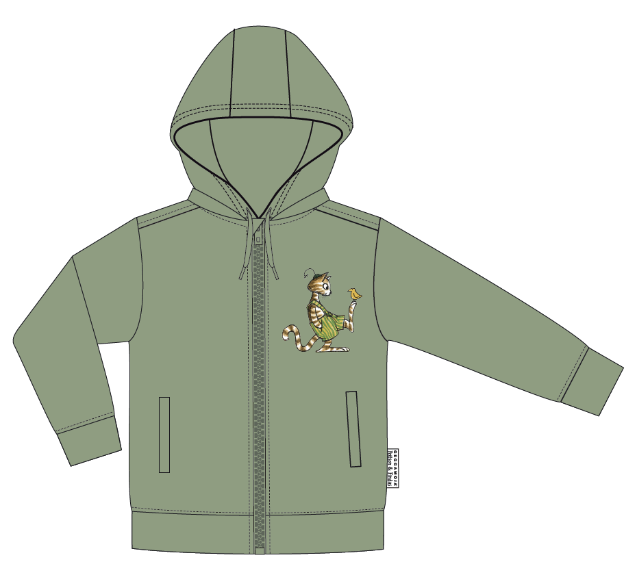 Hoodie Pettson och Findus Olivgrön