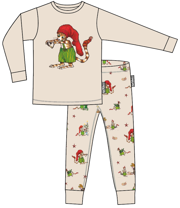 Pyjamas Tvådelad Pettson och Findus Beige