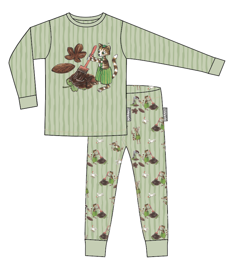 Pyjamas Tvådelad Pettson och Findus Grön