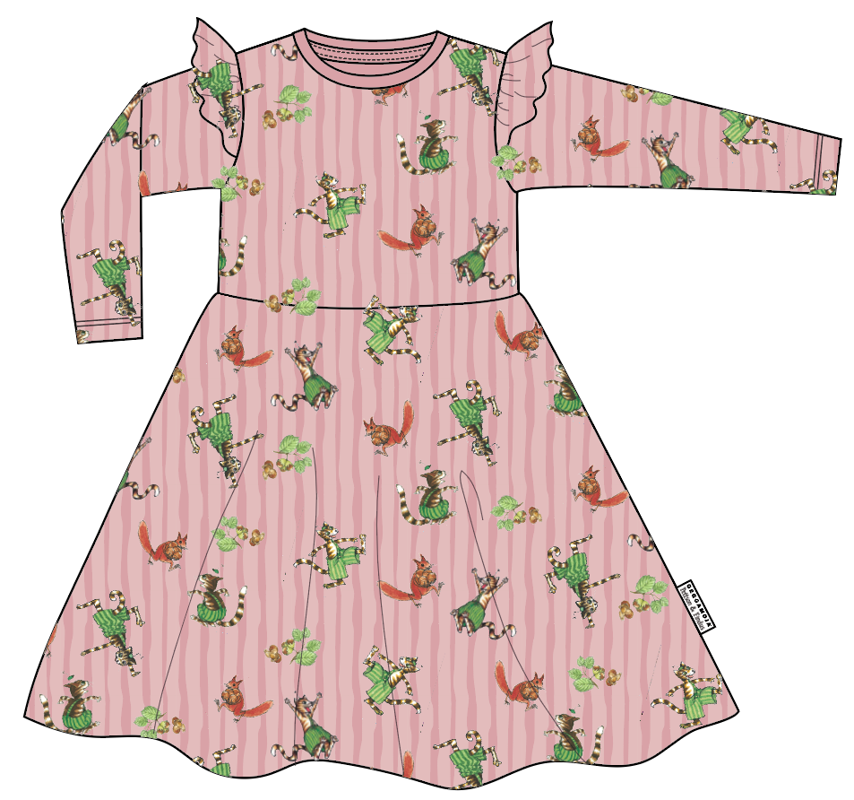 Volangklänning Pettson och Findus Rosa