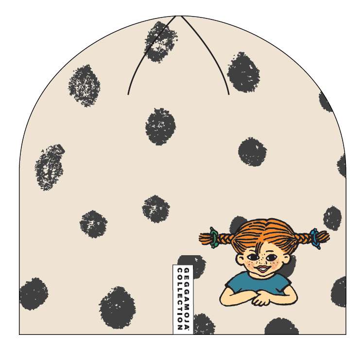 Mössa Fleecefodrad Pippi Långstrump Dots