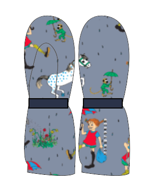 Pippi Långstrump Rain mitten Denim blue 10