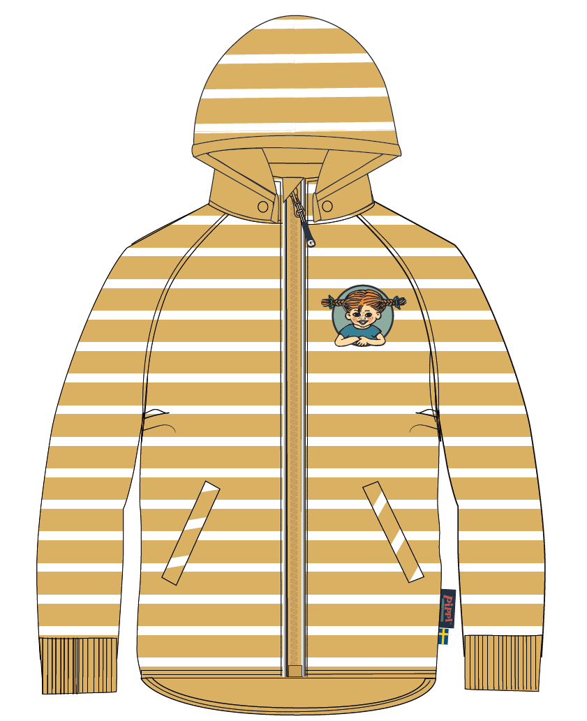 Pippi Långstrump Wind fleece jacket Yellow 14