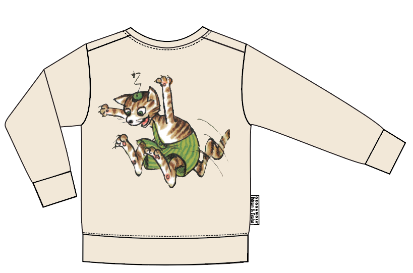 Collegetröja Pettson och Findus Beige