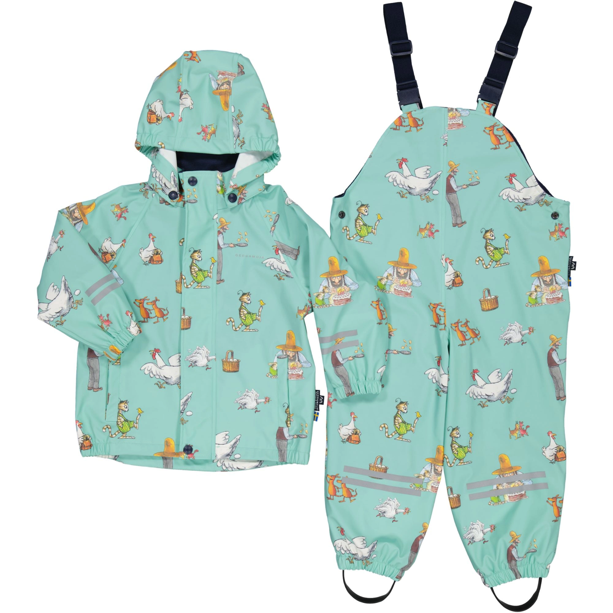 Pettson and Findus Rain set fleece Mint
